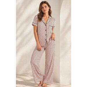 NWOT Kate Spade lady dot jersey pajama lounge set, Med $128 D15